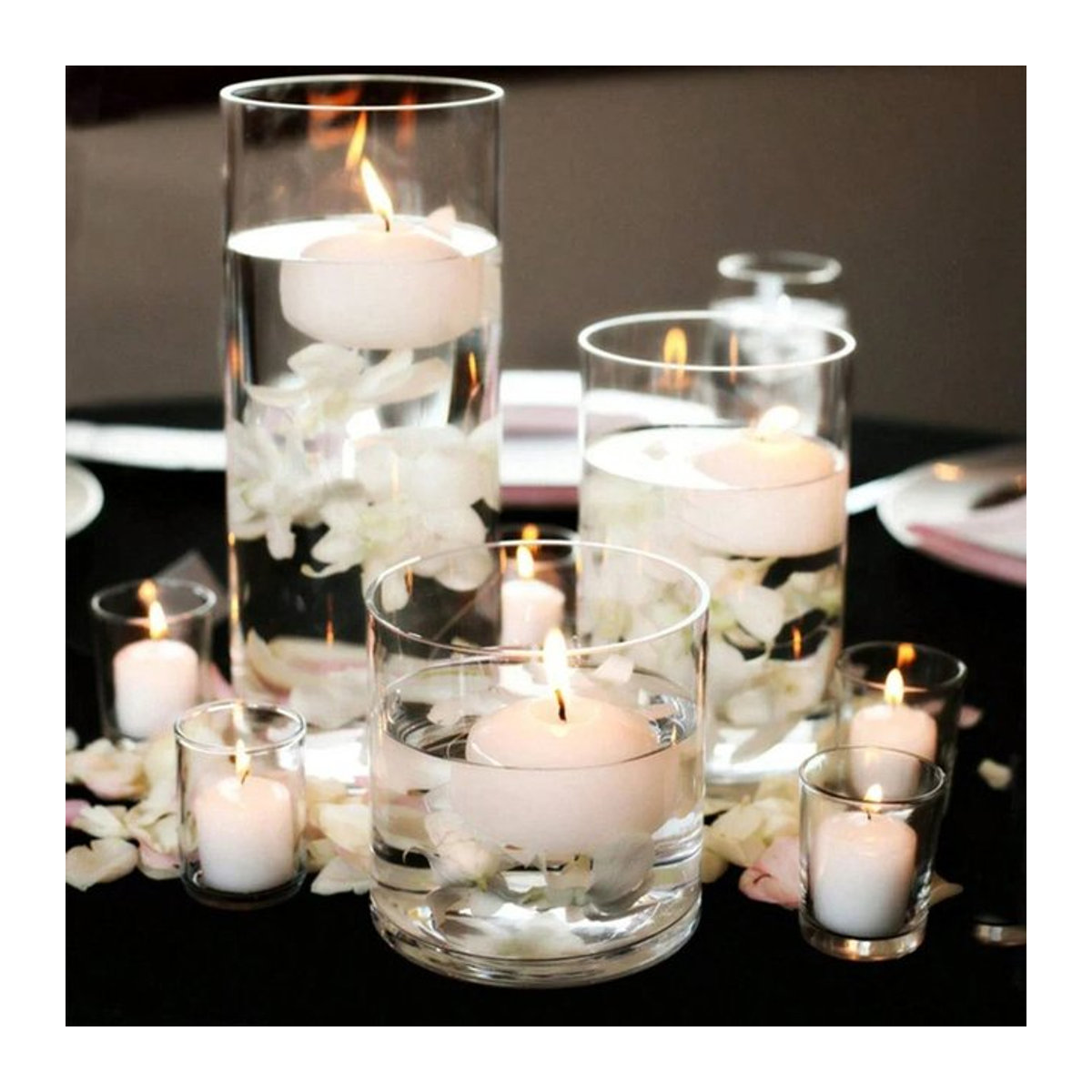 YOCITY Zylinder Glas Kerzenständer Transparent für Teelicht und Hochzeit im minimalistischen Design - Bild 1