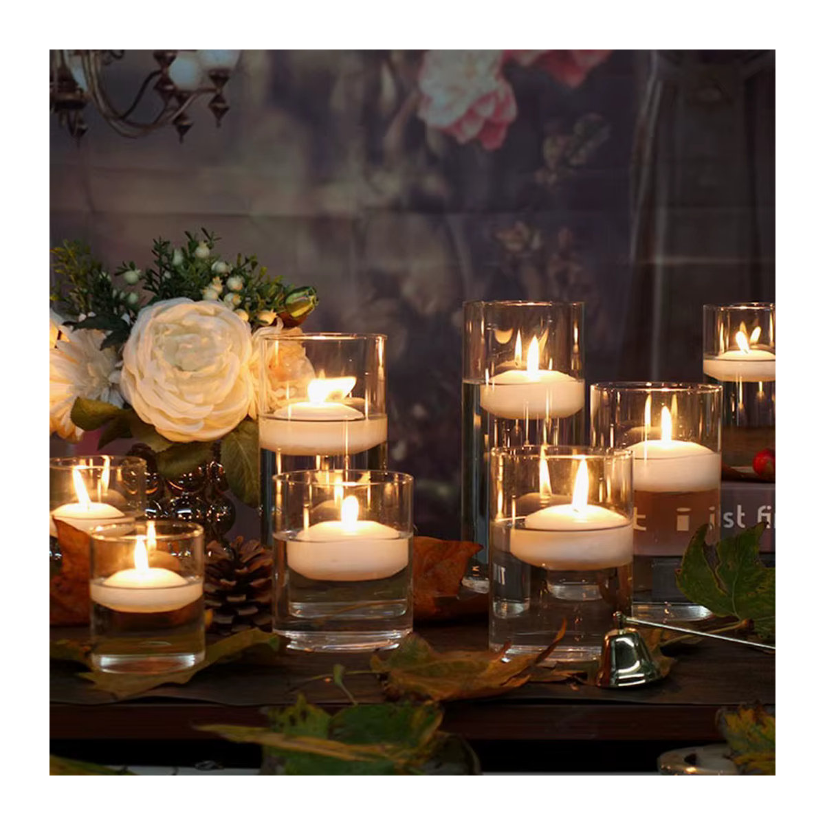 YOCITY Zylinder Glas Kerzenständer Transparent für Teelicht und Hochzeit im minimalistischen Design - Bild 2