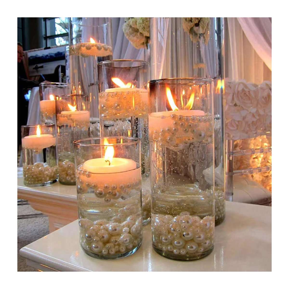 YOCITY Zylinder Glas Kerzenständer Transparent für Teelicht und Hochzeit im minimalistischen Design - Bild 3