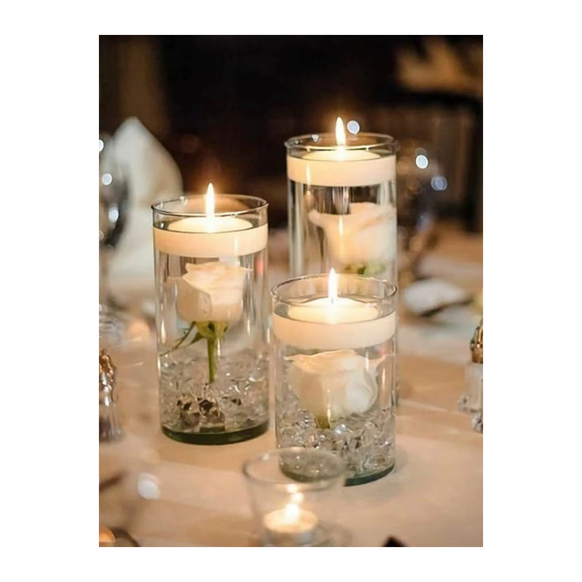 YOCITY Zylinder Glas Kerzenständer Transparent für Teelicht und Hochzeit im minimalistischen Design - Bild 4