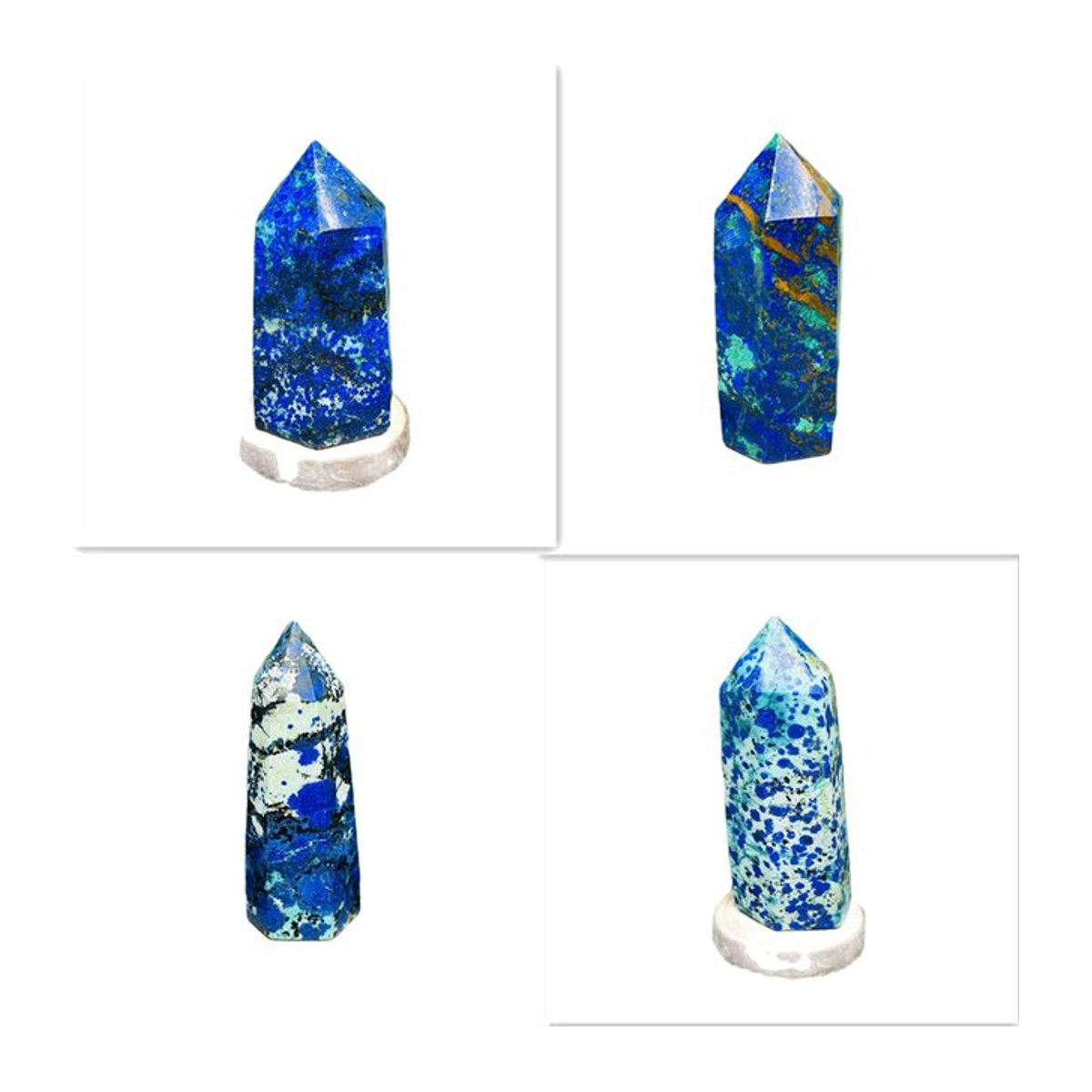 YOCO Azurit und Türkis Turm aus Natursteinen in Blau als dekoratives Mineral für Altar und Dekoration - Bild 1