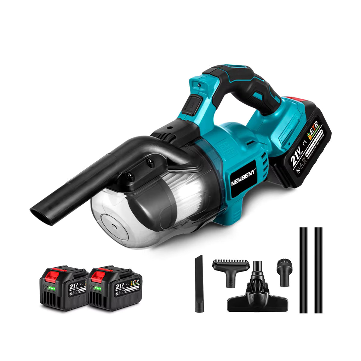 YOFIDRA Bürstenloser Akku-Staubsauger 1800W mit 30KPa Saugkraft, 1,5L Behälter, Blau, kompatibel mit Makita 18V Akku - Bild 7