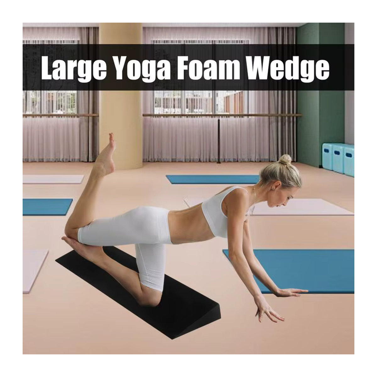 Yoga Keil Block Schwarz zur Unterstützung für Dehnübungen und Fitness - Bild 5