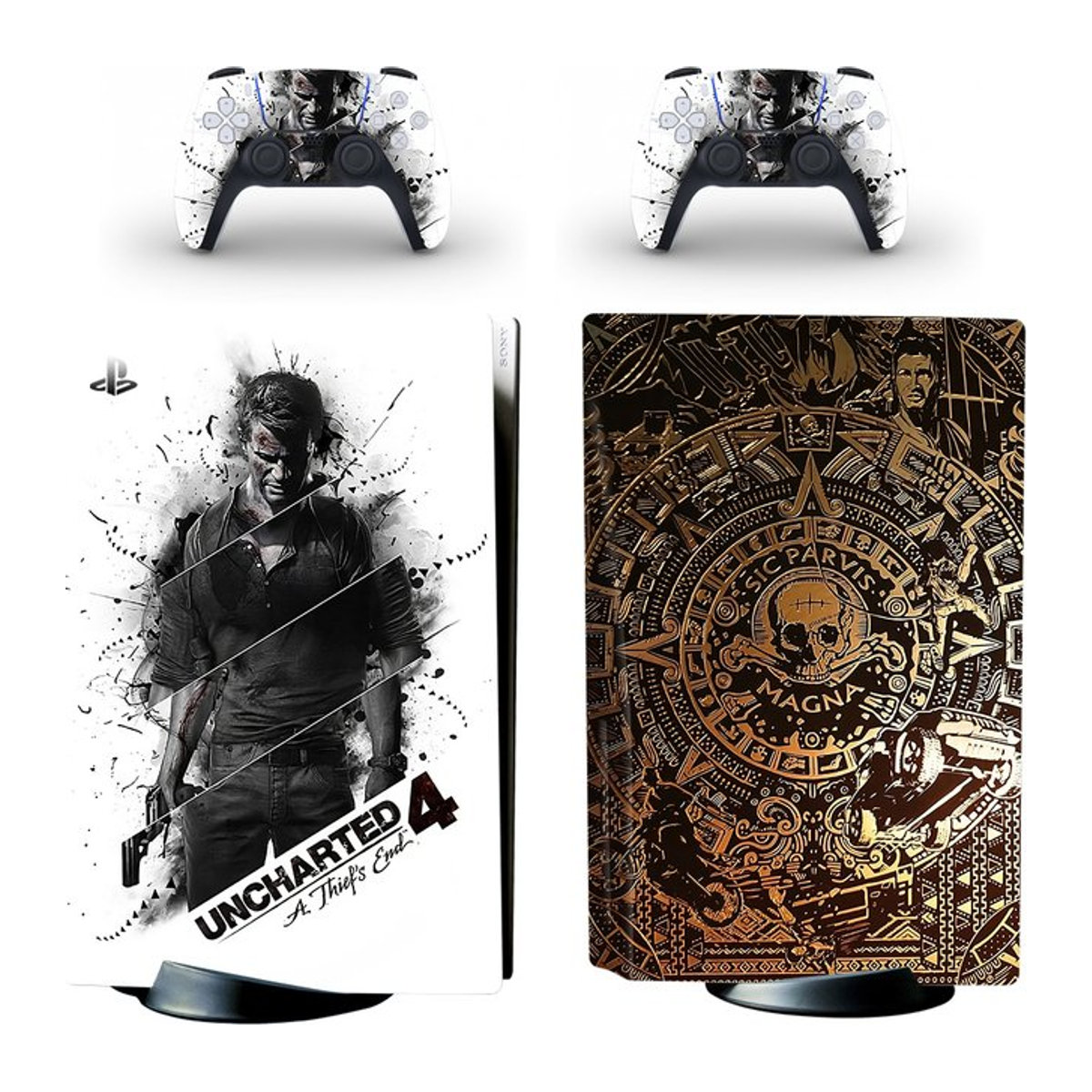 Yolouxiku Uncharted 4 PS5 Disc Skin Aufkleber aus Vinyl in Mehrfarbig mit Abstract Design - Bild 1