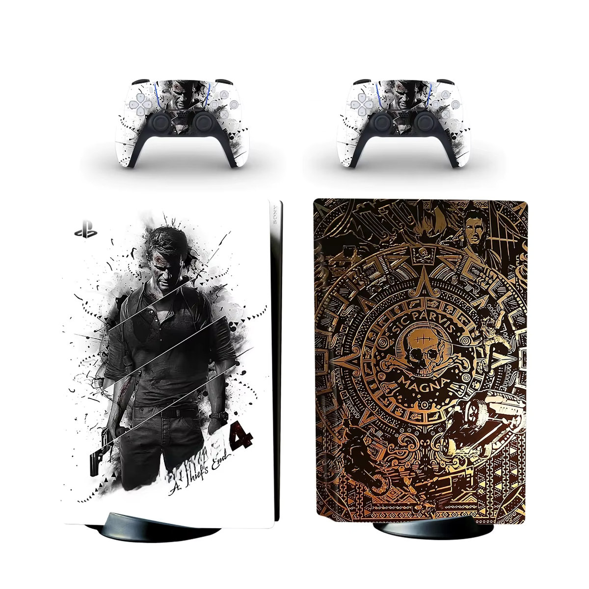 Yolouxiku Uncharted 4 PS5 Disc Skin Aufkleber aus Vinyl in Mehrfarbig mit Abstract Design - Bild 2