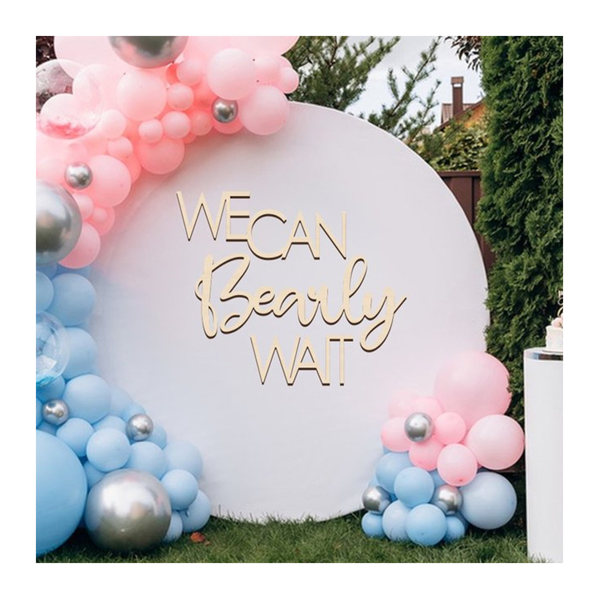 Yomdid Baby Party Banner aus Holz mit Buchstaben für Gender Reveal und Geburtstagsfeiern in Braun und Weiß - Bild 1