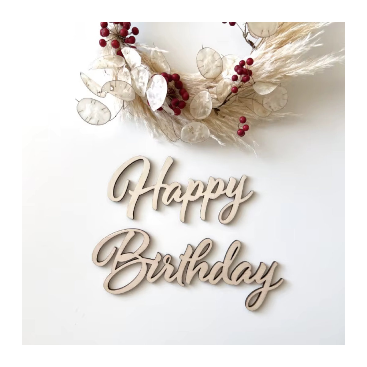 YOMDID Holz Buchstaben Dekoration für Geburtstag in Braun als hängendes Wandelement im minimalistischen Design - Bild 3