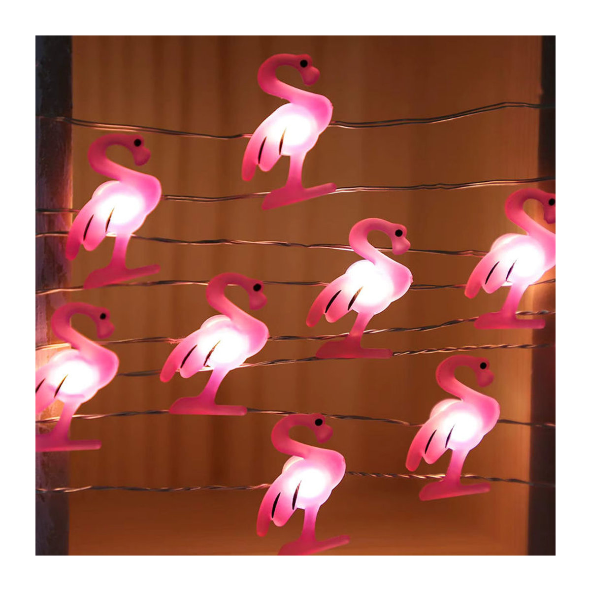 YONGSNOW Flamingo Lichterkette in Rosa, 2 Meter Deko-Lichterkette für Party, Terrasse und Babyzimmer - Bild 5