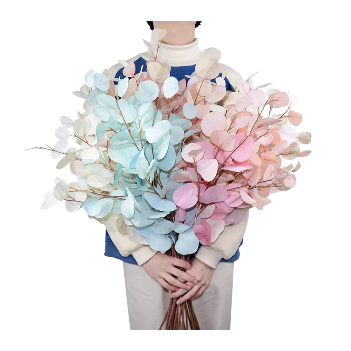 YONGSNOW Künstlicher Eukalyptus-Blumenstrauß aus Textil in Mehrfarbig für Herbst, Hochzeit und Dekoration - Bild 2