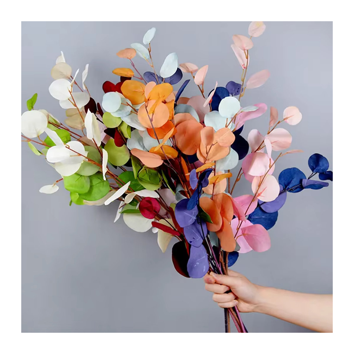 YONGSNOW Künstlicher Eukalyptus-Blumenstrauß aus Textil in Mehrfarbig für Herbst, Hochzeit und Dekoration - Bild 3