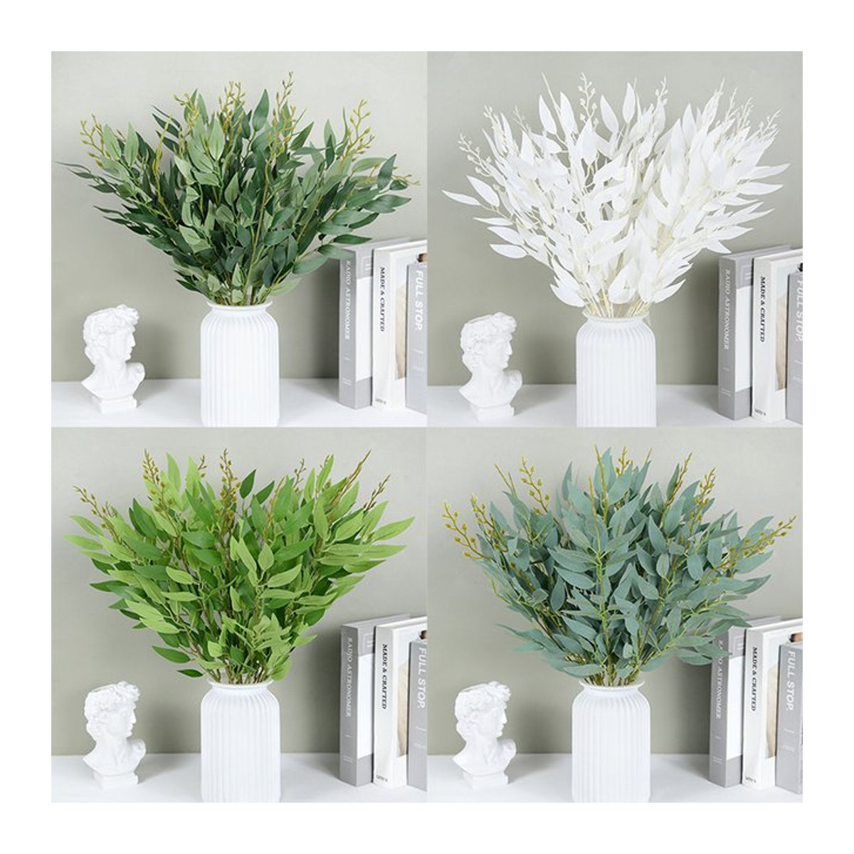 YONGSNOW Künstlicher Eukalyptus-Zweig in Grün, 50 cm künstliche Pflanze für Hochzeitsdeko und Blumenarrangements - Bild 1