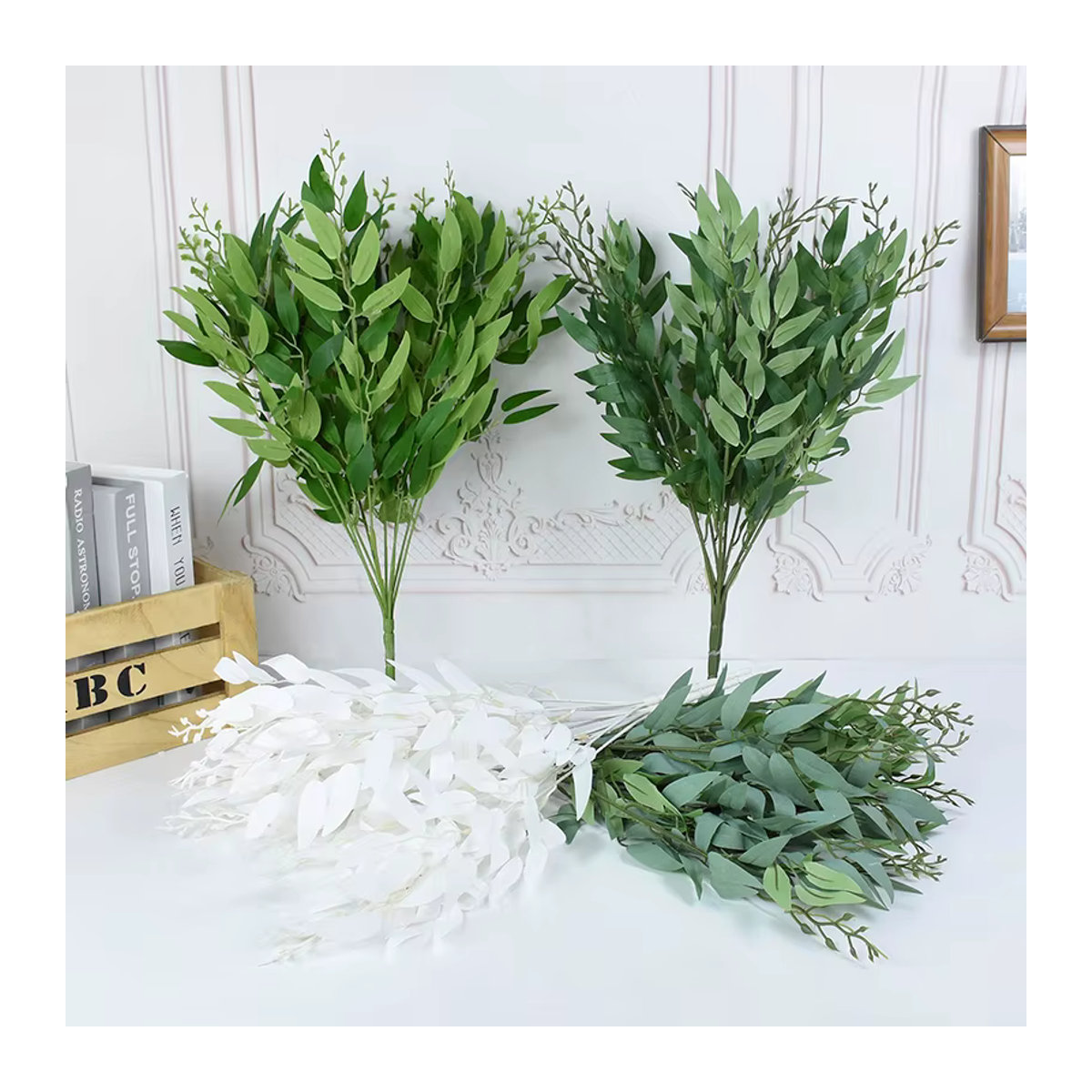 YONGSNOW Künstlicher Eukalyptus-Zweig in Grün, 50 cm künstliche Pflanze für Hochzeitsdeko und Blumenarrangements - Bild 2