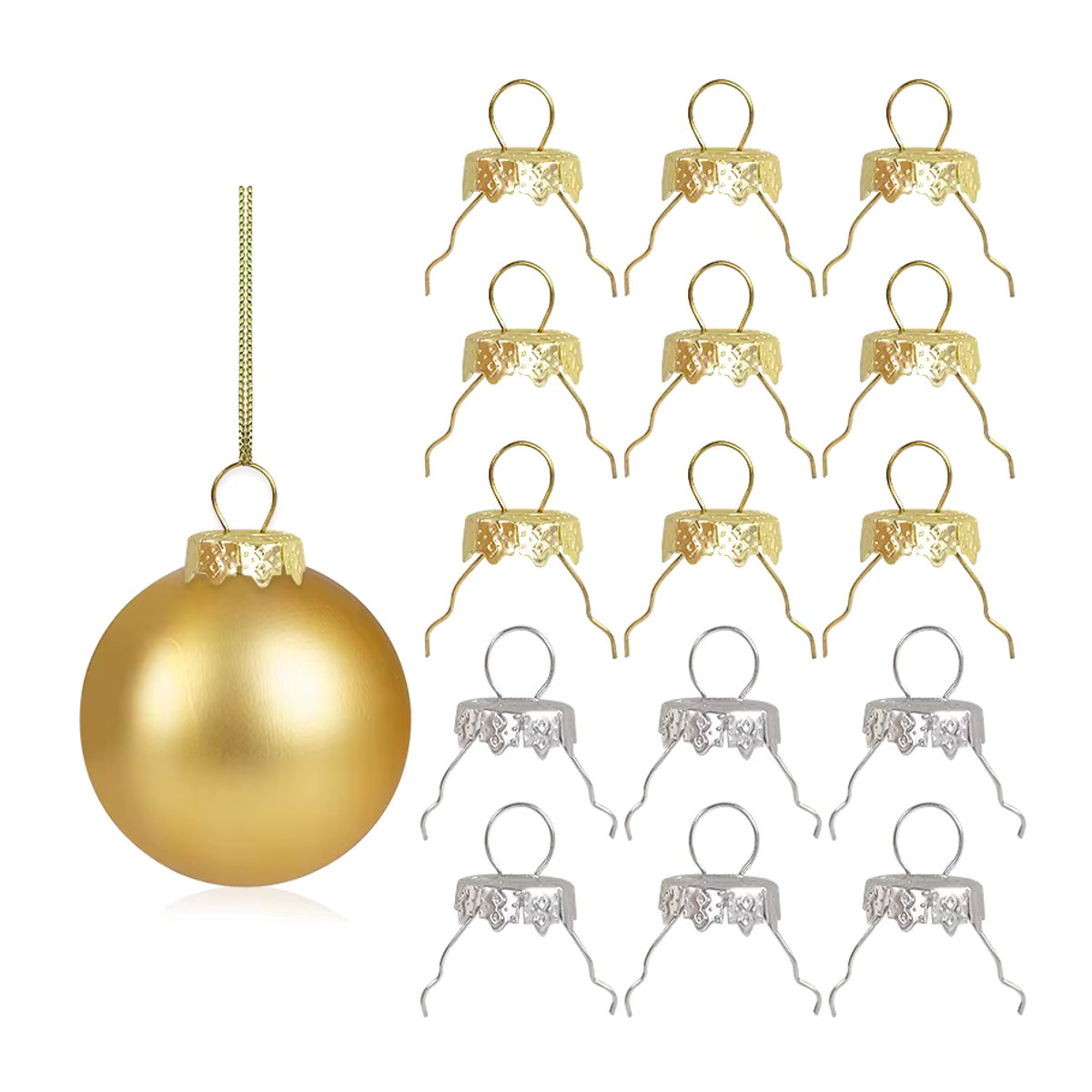 YONGSNOW Metall Aufsteckkonus für Weihnachtskugeln in Gold und Silber - Bild 2
