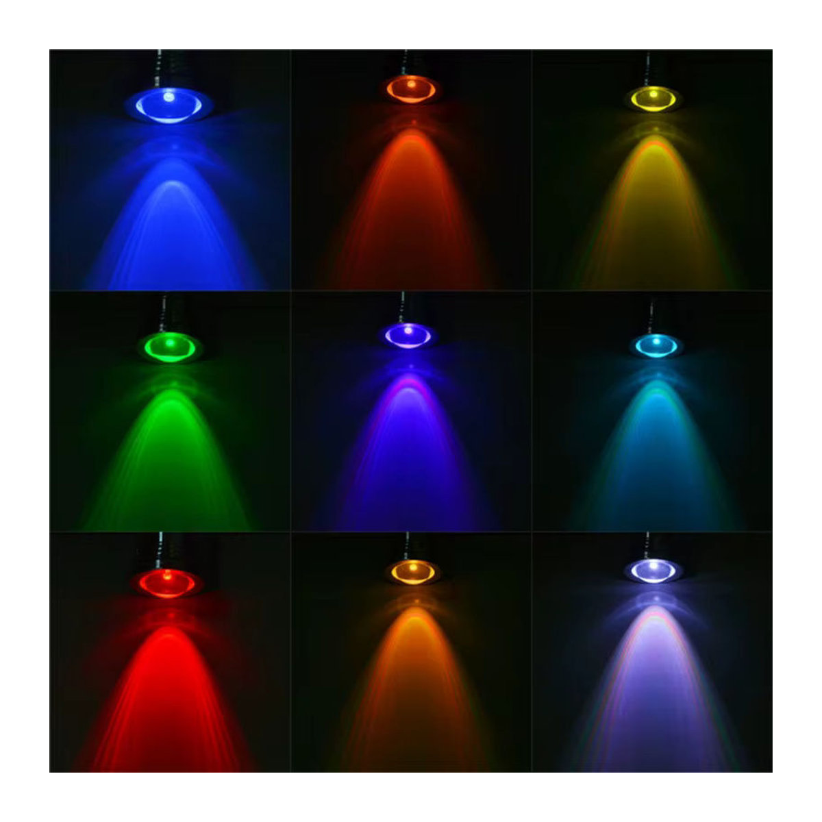 YORYZENG 2er-Set RGB LED Unterwasser-Außenstrahler aus Edelstahl mit IP68 Wasserdichtigkeit für Pool, Teich und Aquarium in Bunt - Bild 5