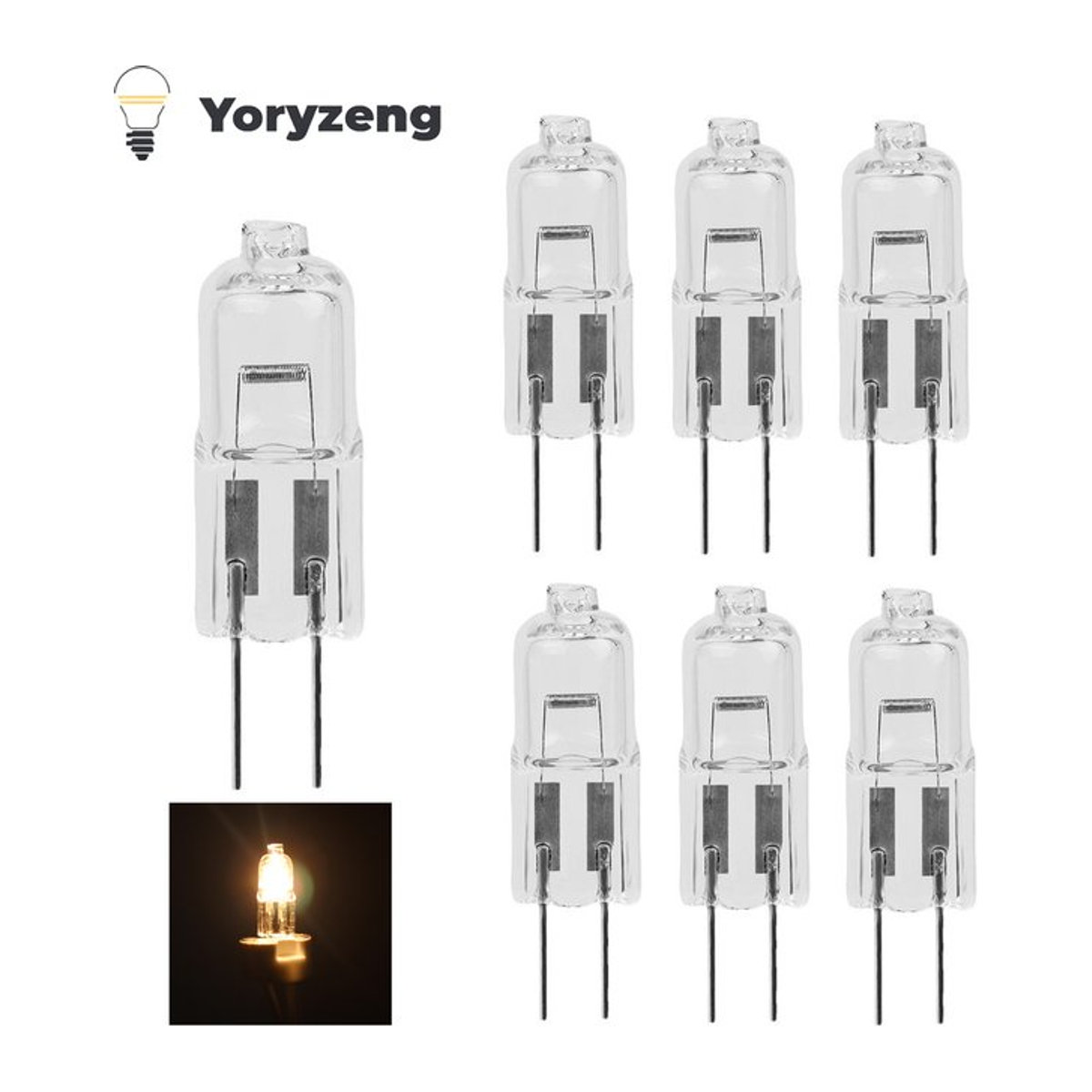 YORYZENG G4 Halogen Glühbirne JC Bi-Pin 12V 20W Warmweiß - Bild 1