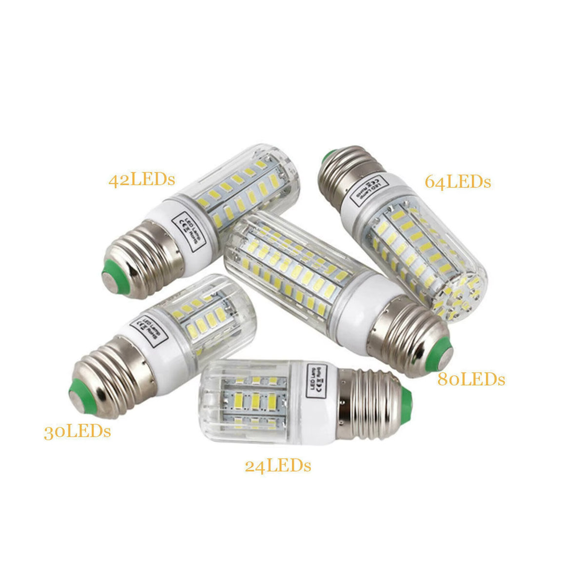 YORYZENG LED Mais-Glühbirne Warmweiß mit E27 E14 B22 Fassung, 165 LEDs, ultrahell als Ersatz für 150 W Halogenlampen - Bild 2
