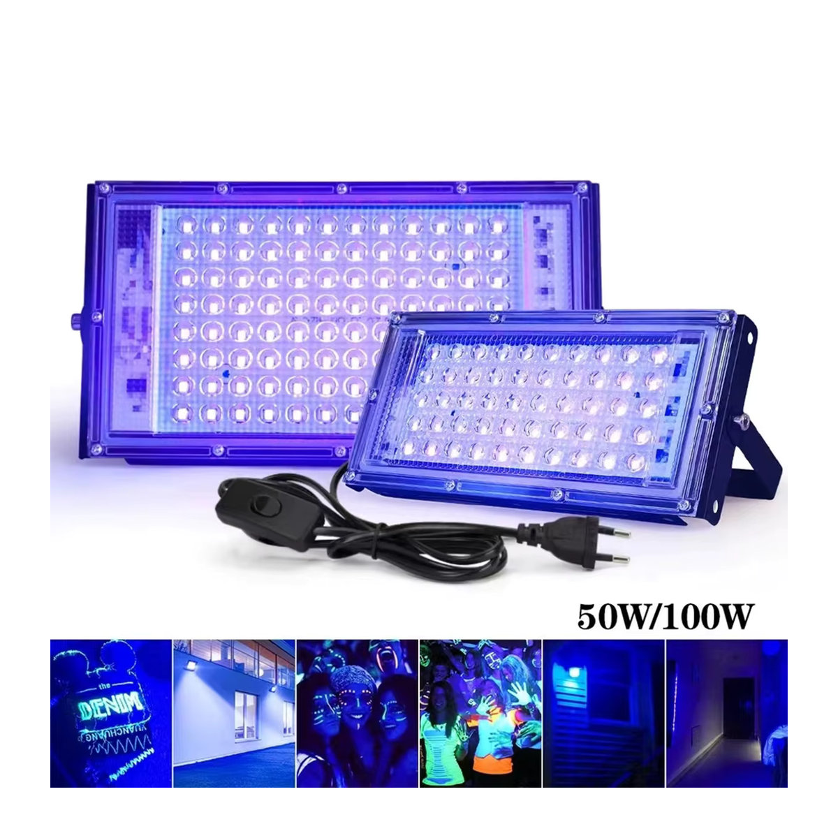 YORYZENG LED UV Flutlicht Schwarzlicht mit 395nm Wellenlänge für Außenbereich und Bar, Schwarz - Bild 5