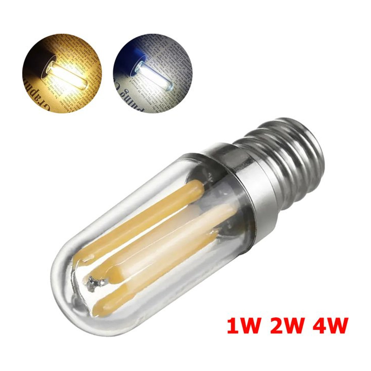 YORYZENG Retro LED Filament Lampe dimmbar E14 E12 für Kühlschrank und Nähmaschine in Warmweiß bis Kaltweiß - Bild 1