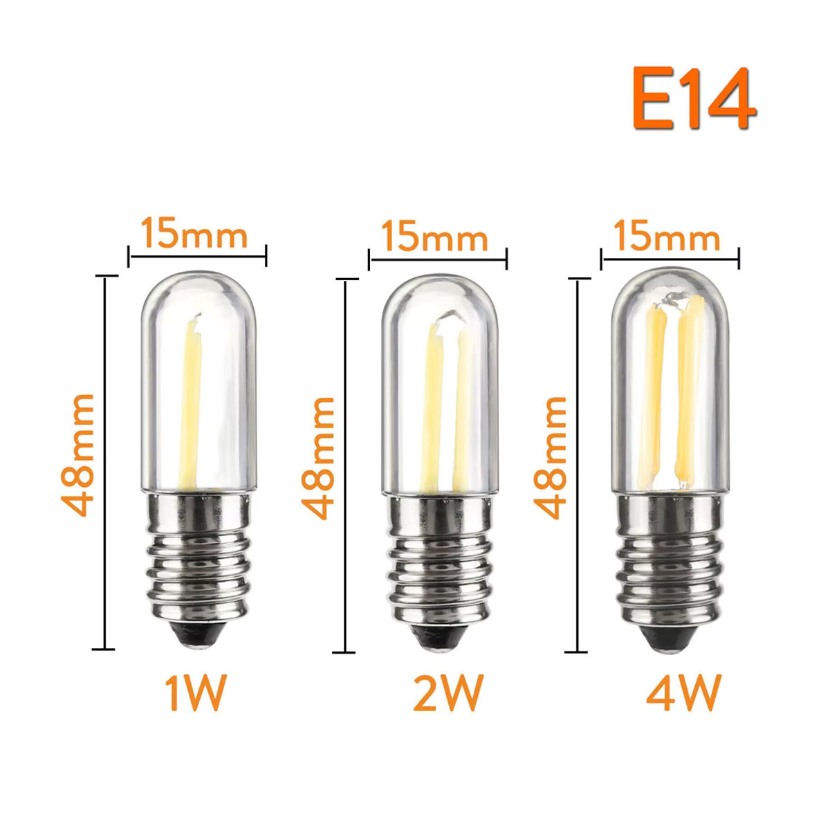 YORYZENG Retro LED Filament Lampe dimmbar E14 E12 für Kühlschrank und Nähmaschine in Warmweiß bis Kaltweiß - Bild 2