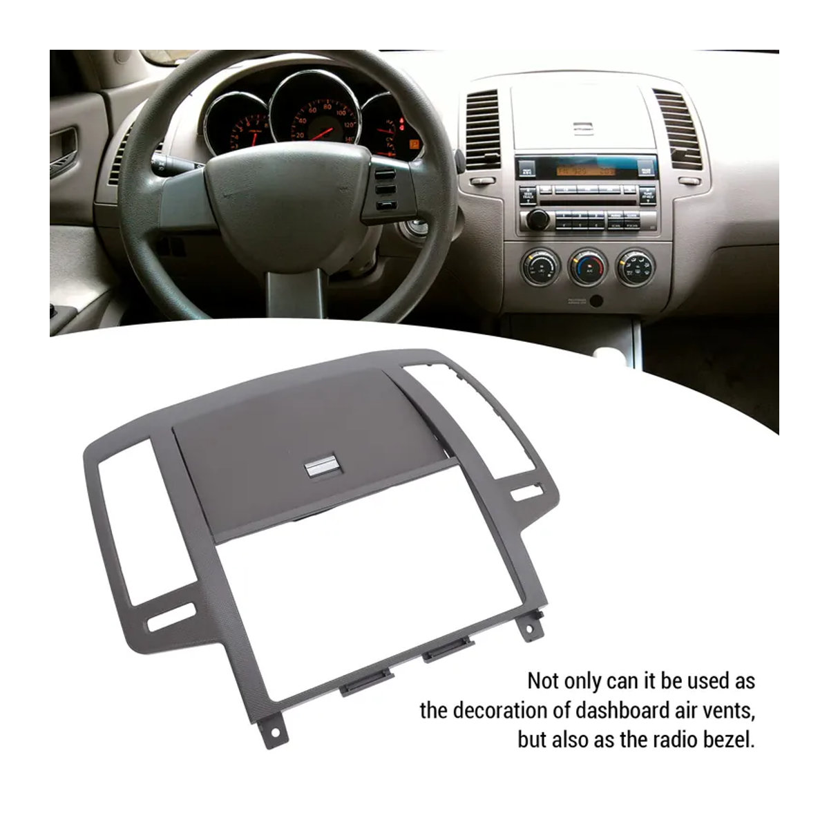 YOSOO Armaturenbrett Lünette Cover Panel für Nissan Altima 2005 bis 2006 Facelift der dritten Generation in Schwarz aus Kunststoff - Bild 3