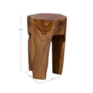 You do it Barhocker aus Teakholz in Braun B/T/H: 26 x 26 x 40 cm