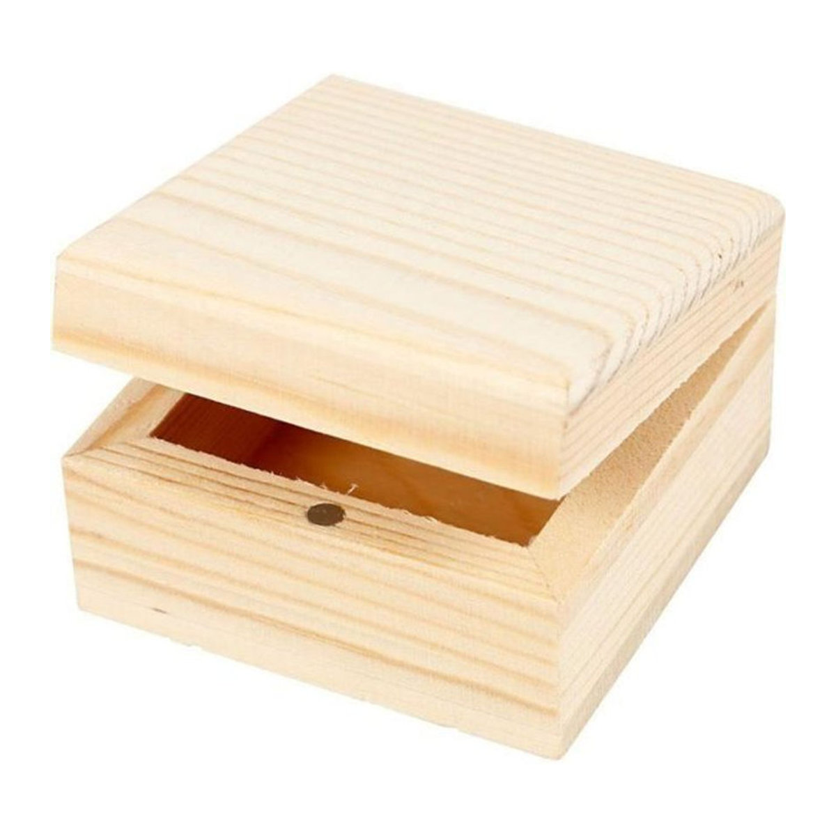 You do it Schmuckschatulle aus Holz in Beige, 2er-Set, quadratisch mit Magnetverschluss, B/T/H: 6 x 6 x 3,5 cm - Bild 1