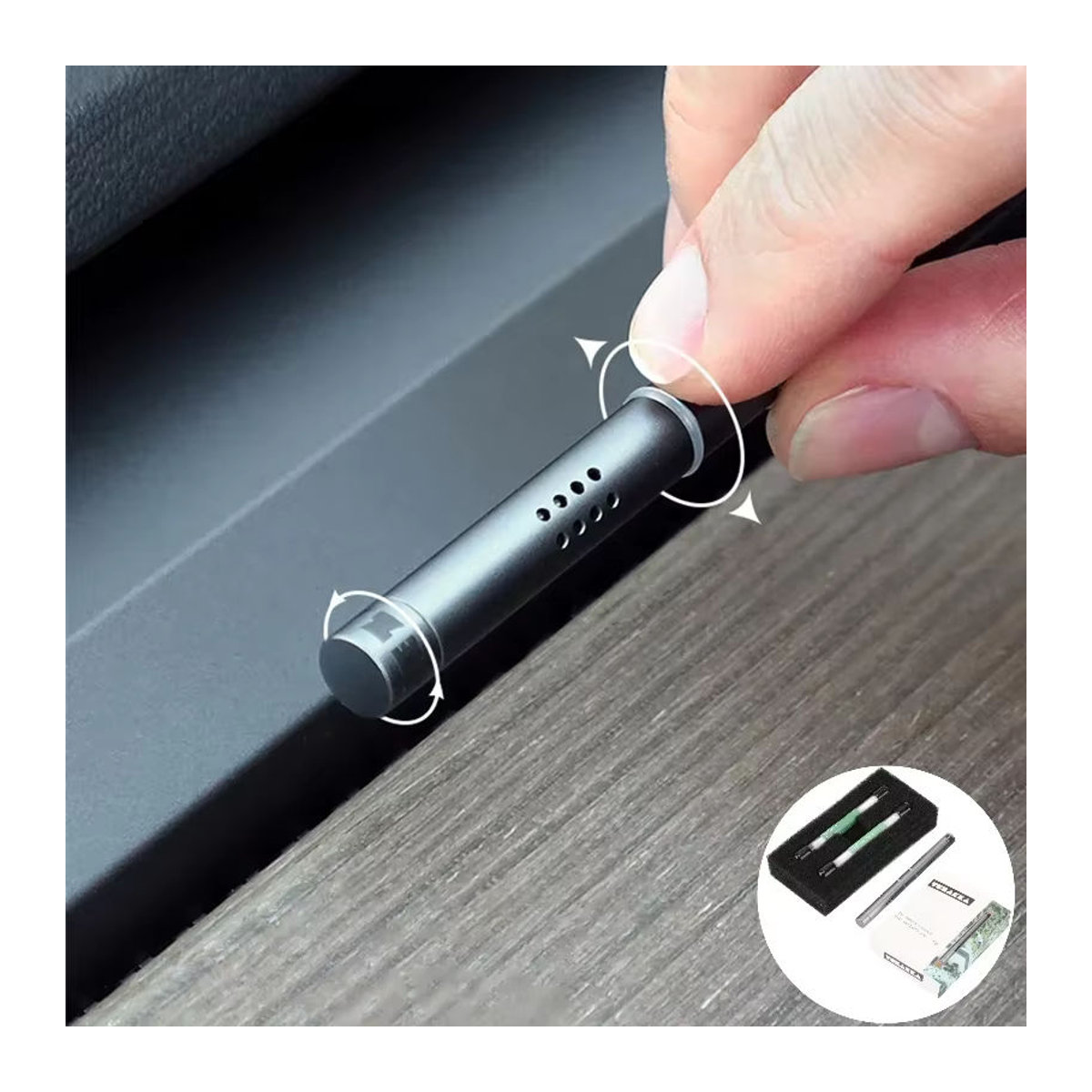YouGallop Auto-Lufterfrischer für Tesla Model 3 und Model Y, Aromatherapie-Diffusor aus Metall in Schwarz - Bild 2