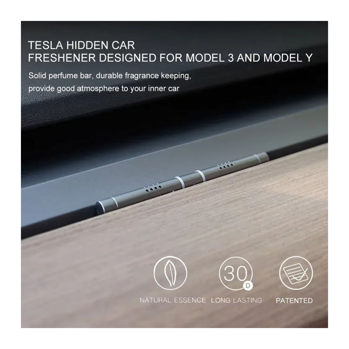 YouGallop Auto-Lufterfrischer für Tesla Model 3 und Model Y, Aromatherapie-Diffusor aus Metall in Schwarz - Bild 3