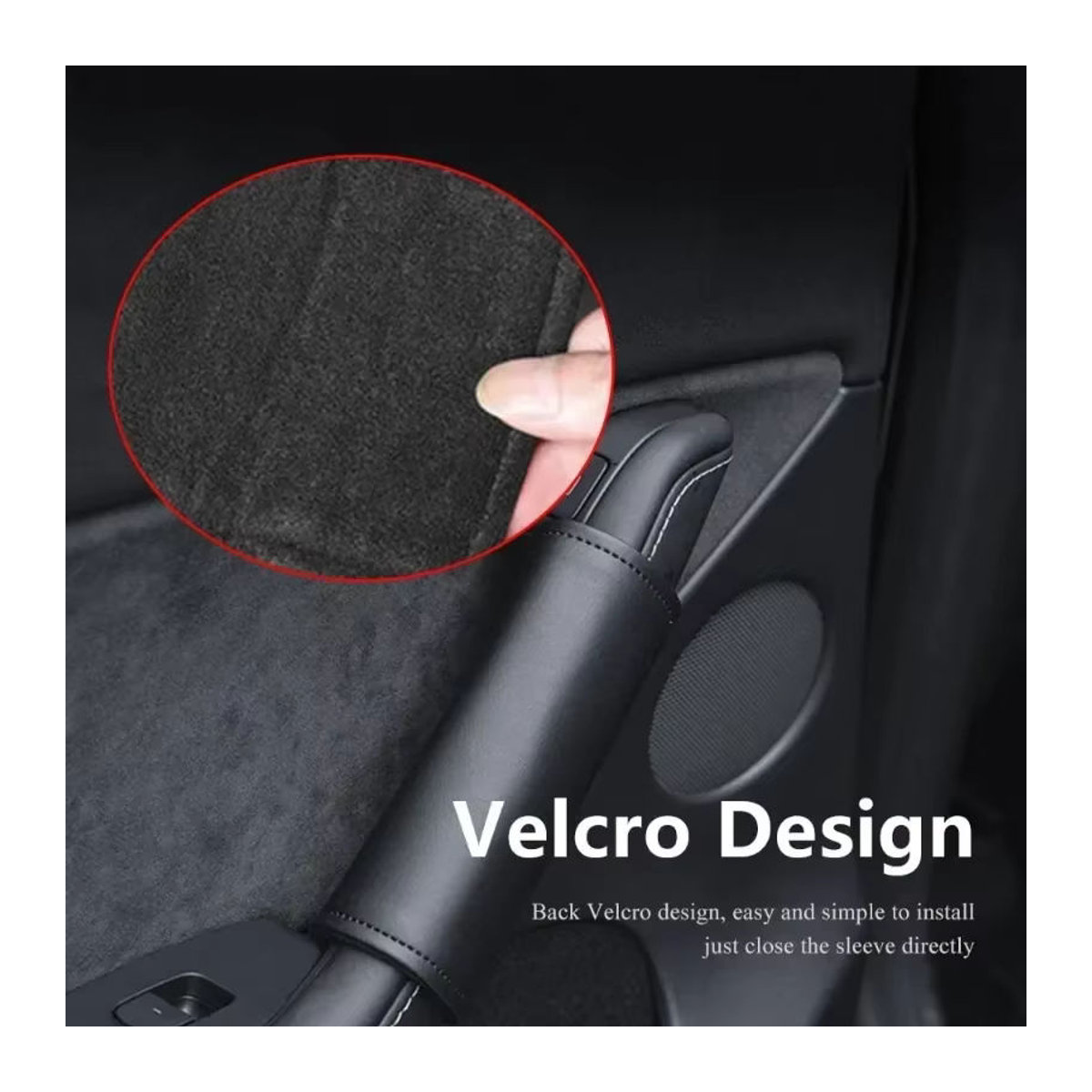 YouGallop Leder Türgriff-Schutzabdeckung für Tesla Model 3 und Model Y Juniper, Schwarz - Bild 3