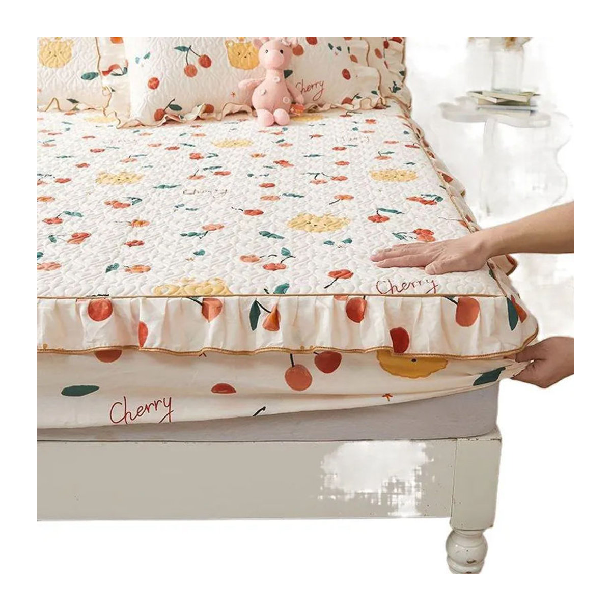 Your Warm Home Tagesdecke aus 100 % Baumwolle mit passendem Spannbettlaken in Mehrfarbig, B/T: 180 x 220 cm - Bild 2