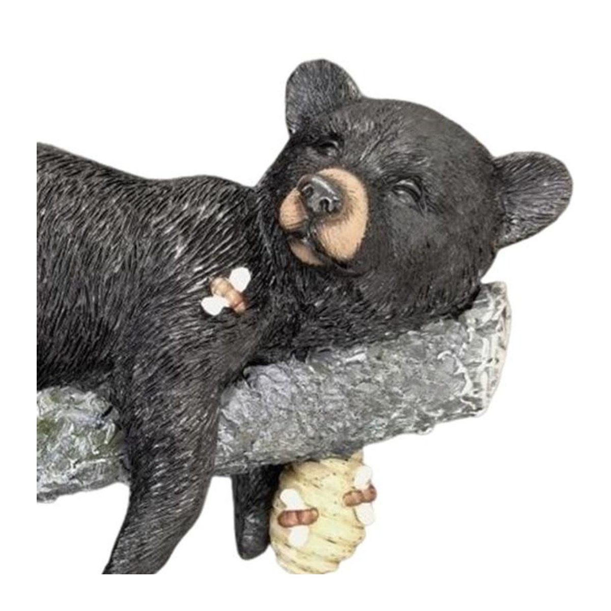 Yousheng Bärenstatue aus Kunstharz als handbemalte Baumumwicklungsskulptur für den Außenbereich in Schwarz - Bild 3