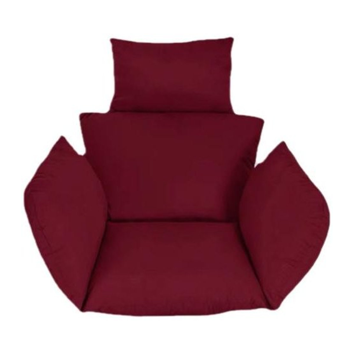 Yousheng Egg Chair Kissen mit Kopfstütze, waschbares Ersatzkissen für Hängekorb und Schaukelstuhl, Farbe: Weinrot - Bild 1