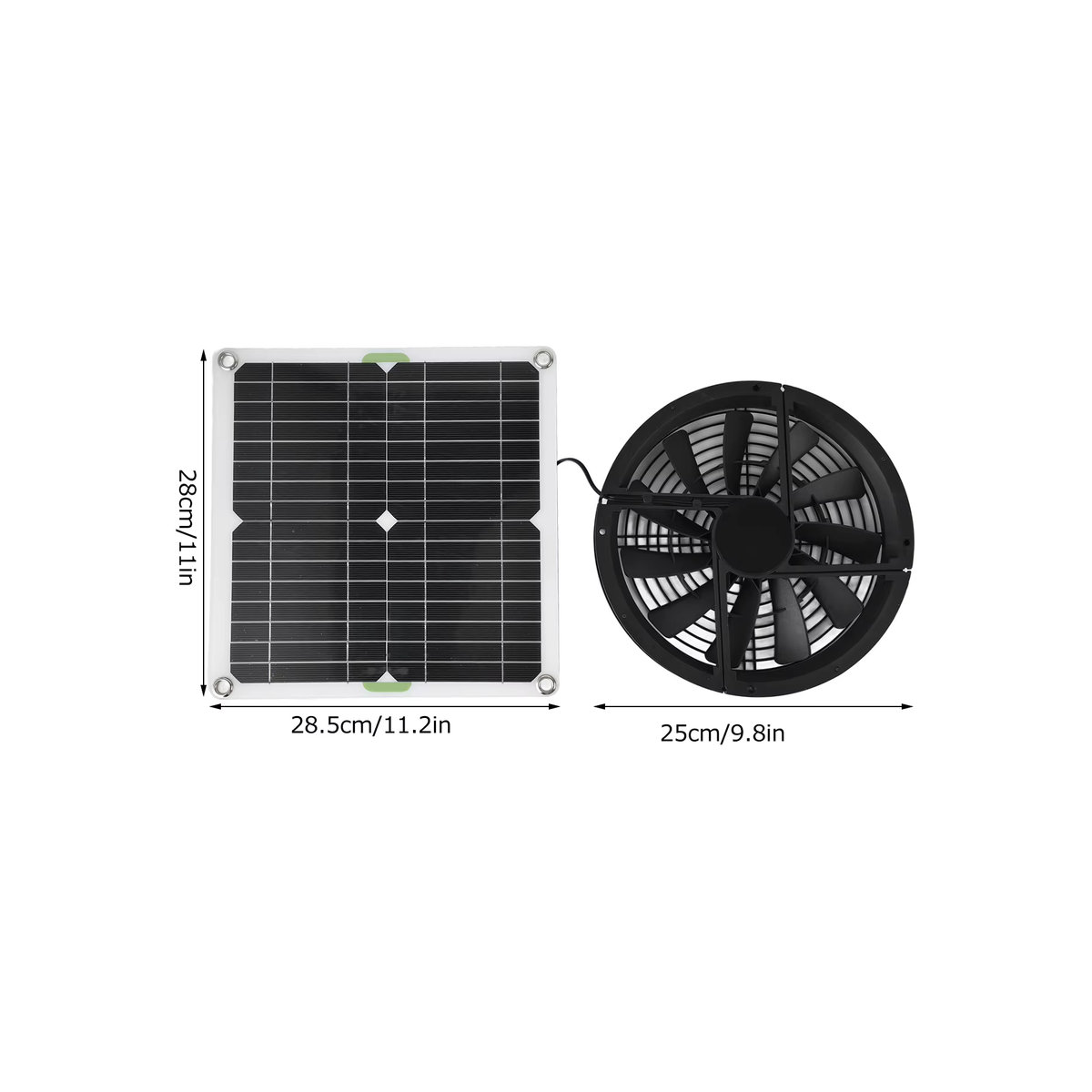 YOUTHINK Solar-Abluftventilator mit Solarpanel für Gewächshaus, Schuppen und Hühnerstall - Bild 3