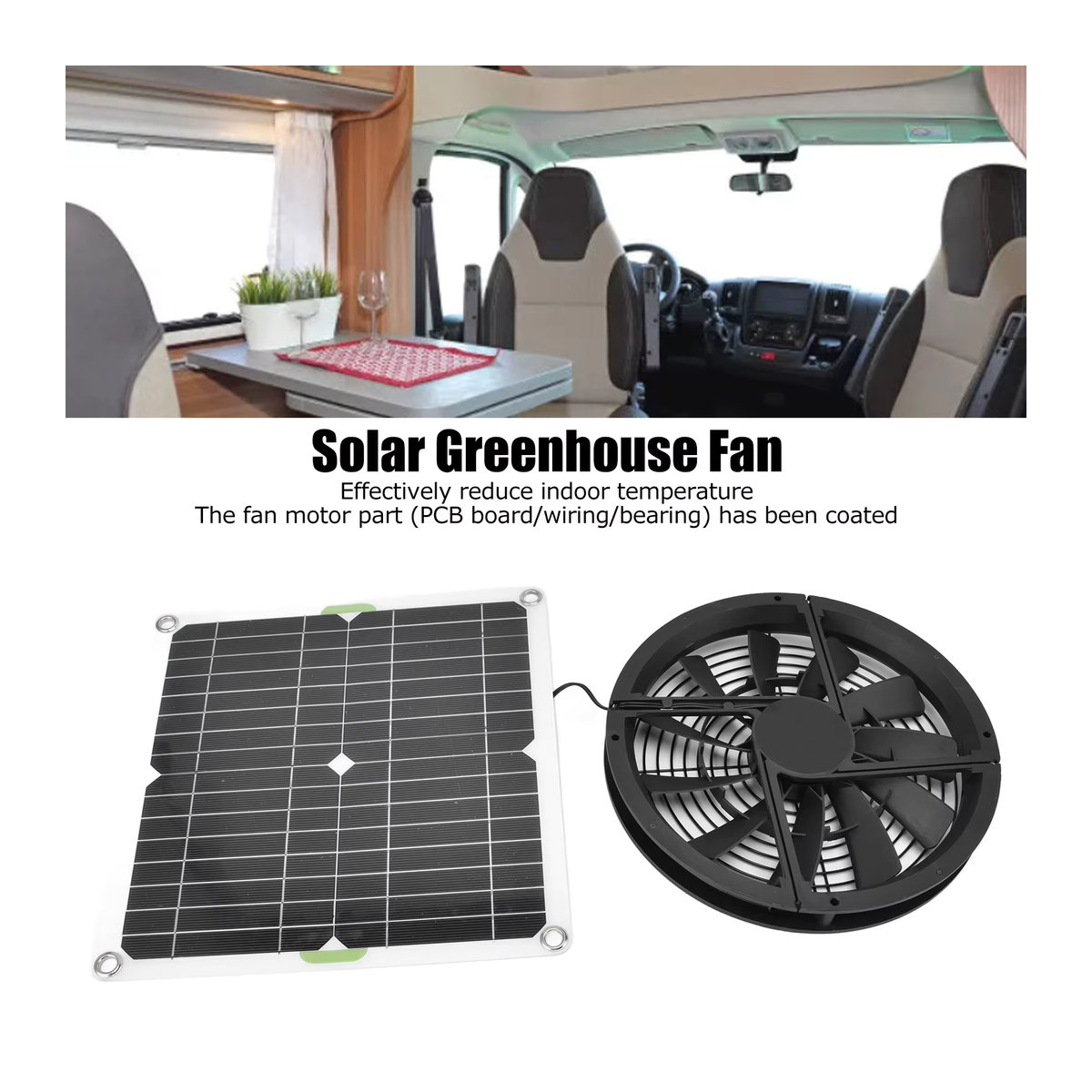 YOUTHINK Solar-Abluftventilator mit Solarpanel für Gewächshaus, Schuppen und Hühnerstall - Bild 6