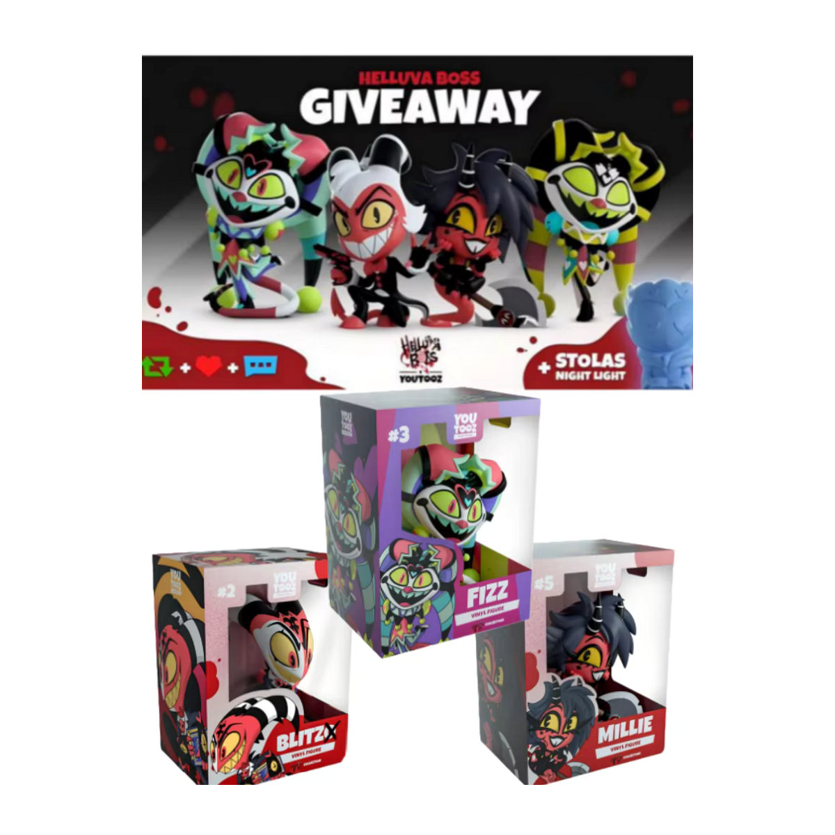 Youtooz Helluva Boss Figuren Kollektion Limited Edition Mehrfarbige Demon Charakter Spielzeug für Erwachsene - Bild 3