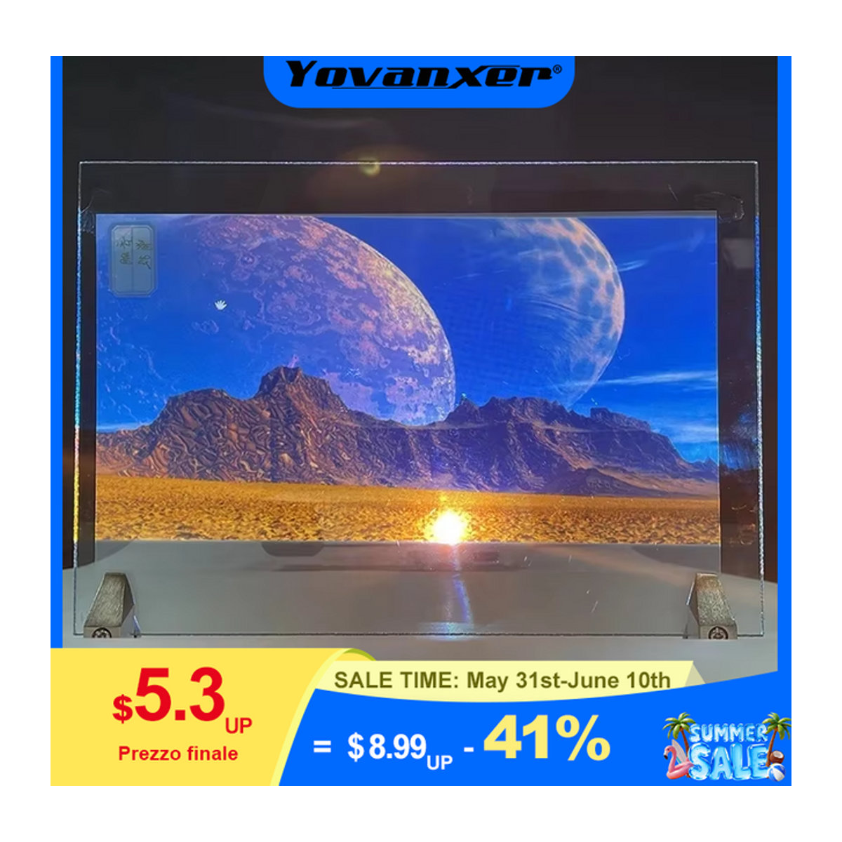 Yovanxer 3D Holographische Projektionsfolie Transparent Selbstklebend für Schaufenster und Werbung - Bild 1