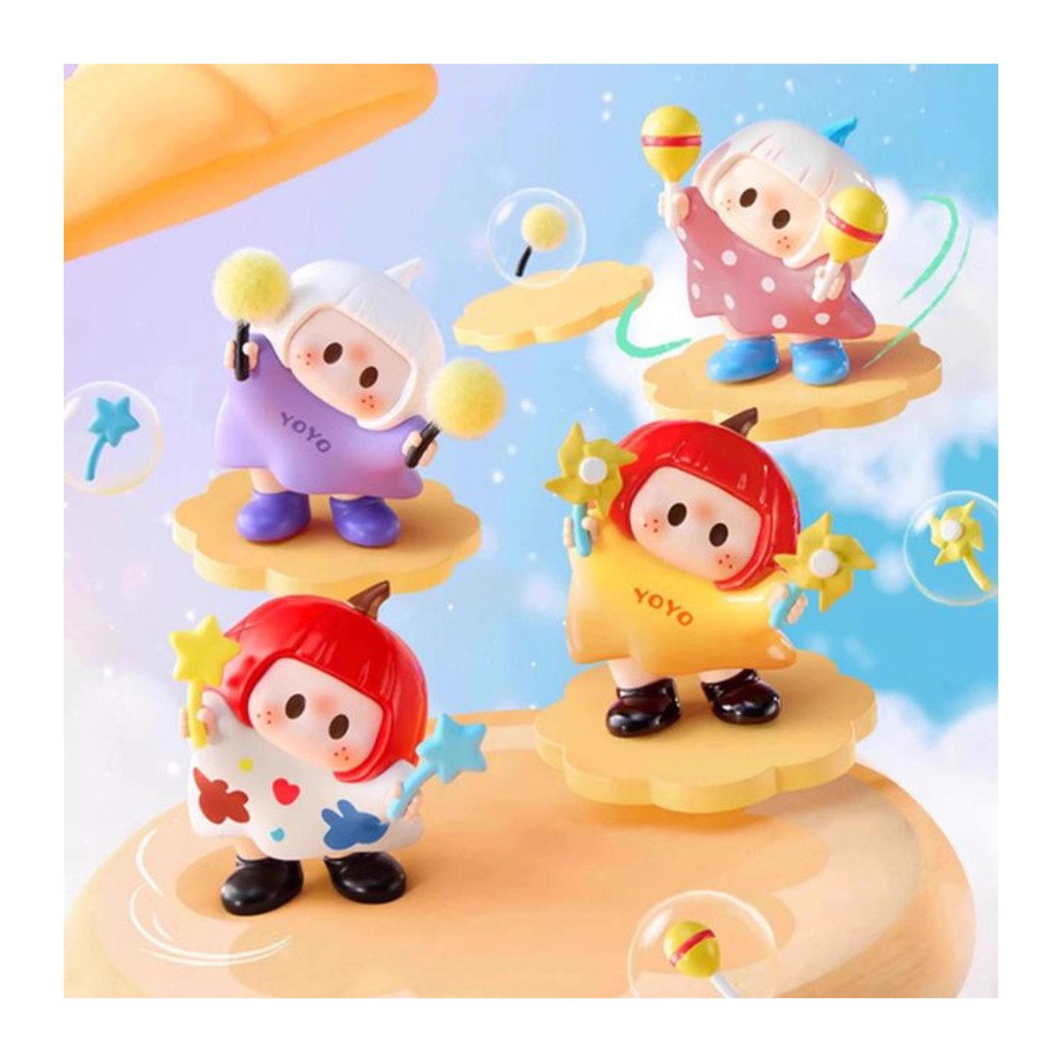 YOYO Youyoujiang Niedliche Figuren aus PVC in der Neigbare Kopf-Serie, Mehrfarbig, Schreibtisch-Dekoration und Auto-Verzierung - Bild 1