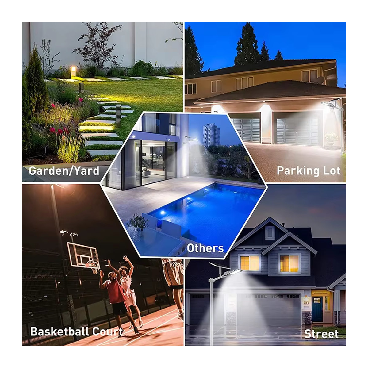 YQCHEZI 2er Set Solar Wandleuchten 200W mit 6000mAh Akku, Wasserdichte LED Außenbeleuchtung für Garten und Garage, Schwarz/Weiß - Bild 6