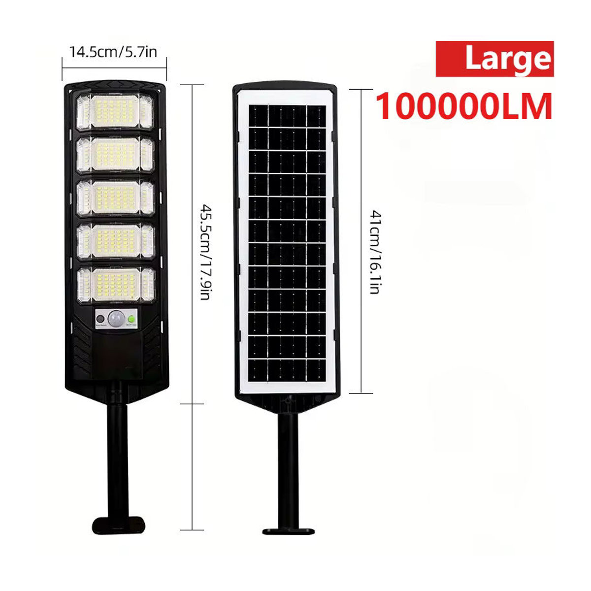 YQCHEZI Solarleuchte LED Outdoor Solar-Straßenlampe Schwarz - Bild 5