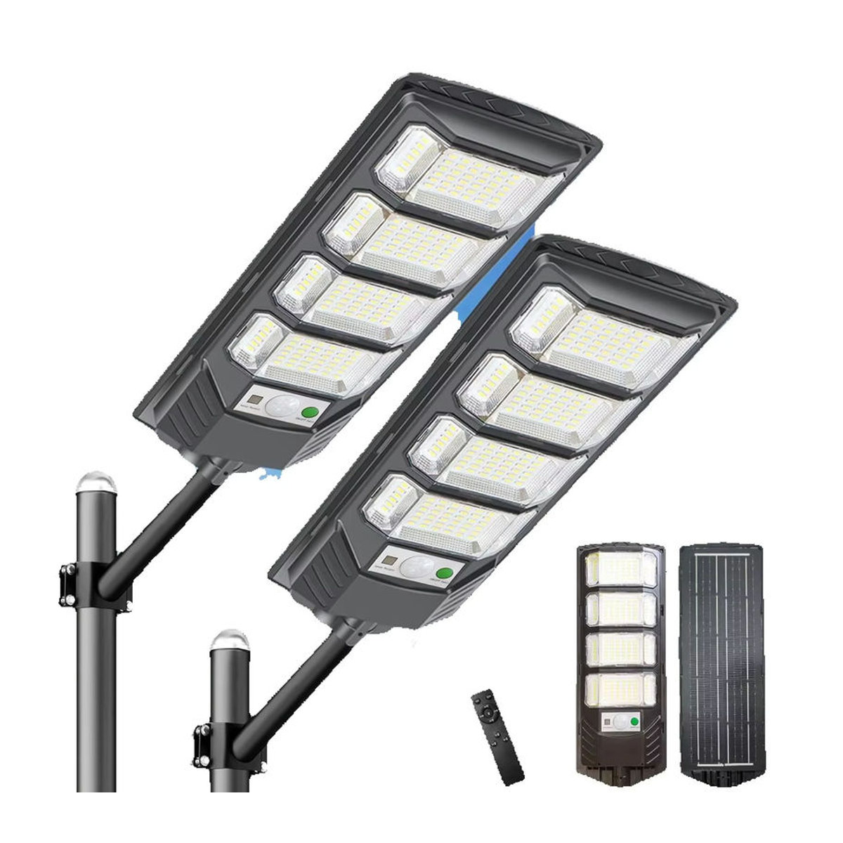 YQCHEZI Solarleuchte LED Outdoor Solar-Straßenlampe Schwarz - Bild 7