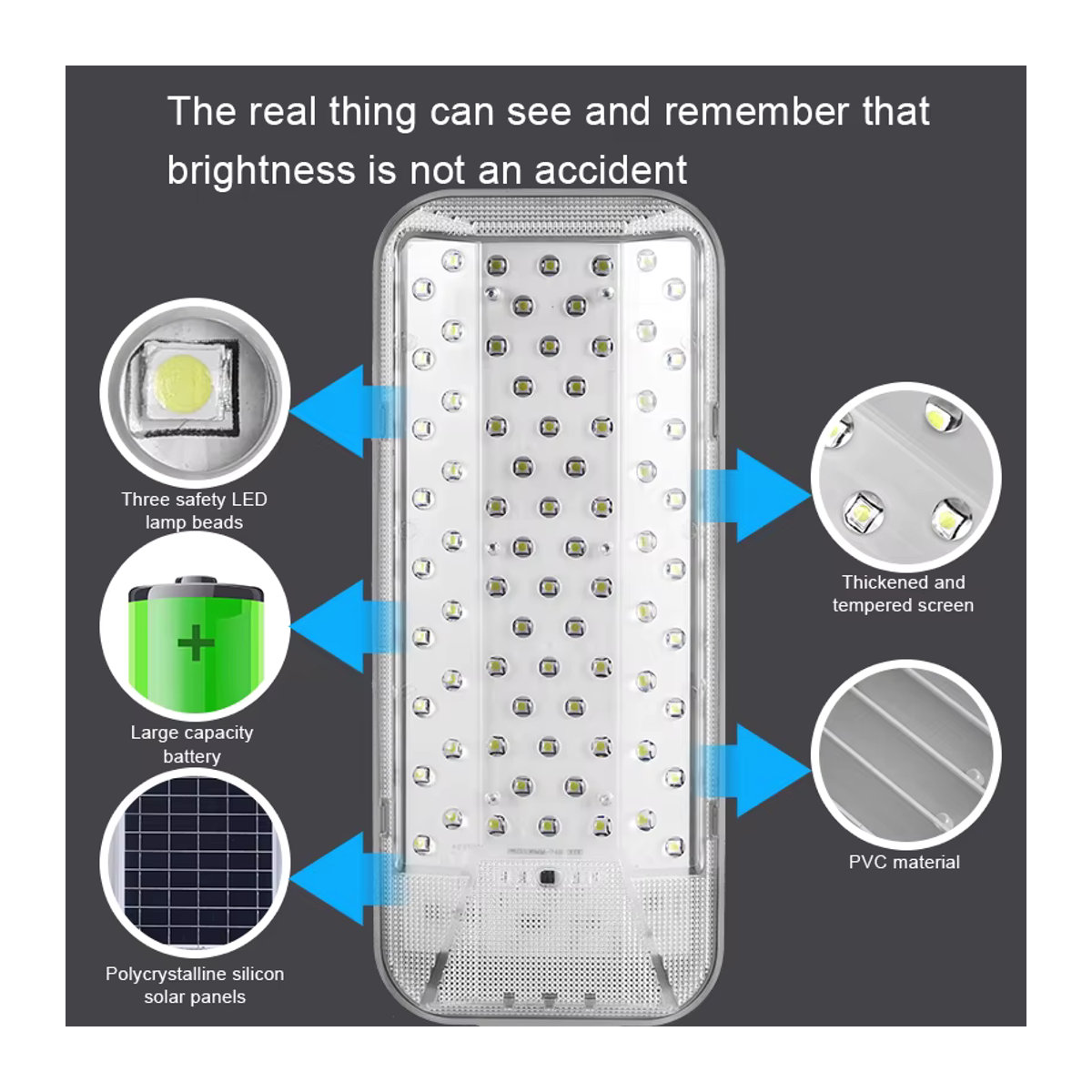 YQCHEZI Solarleuchte LED Straßenlaterne in Weiß mit kaltweißem Licht 6500 K und wasserdichtem Design für den Außenbereich - Bild 4
