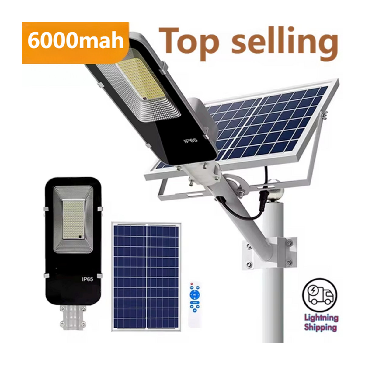 YQCHEZI Solarleuchte Modern Schwarz mit 6000 mAh und Dämmerungssensor für Außenbereich, Garten und Garage - Bild 1