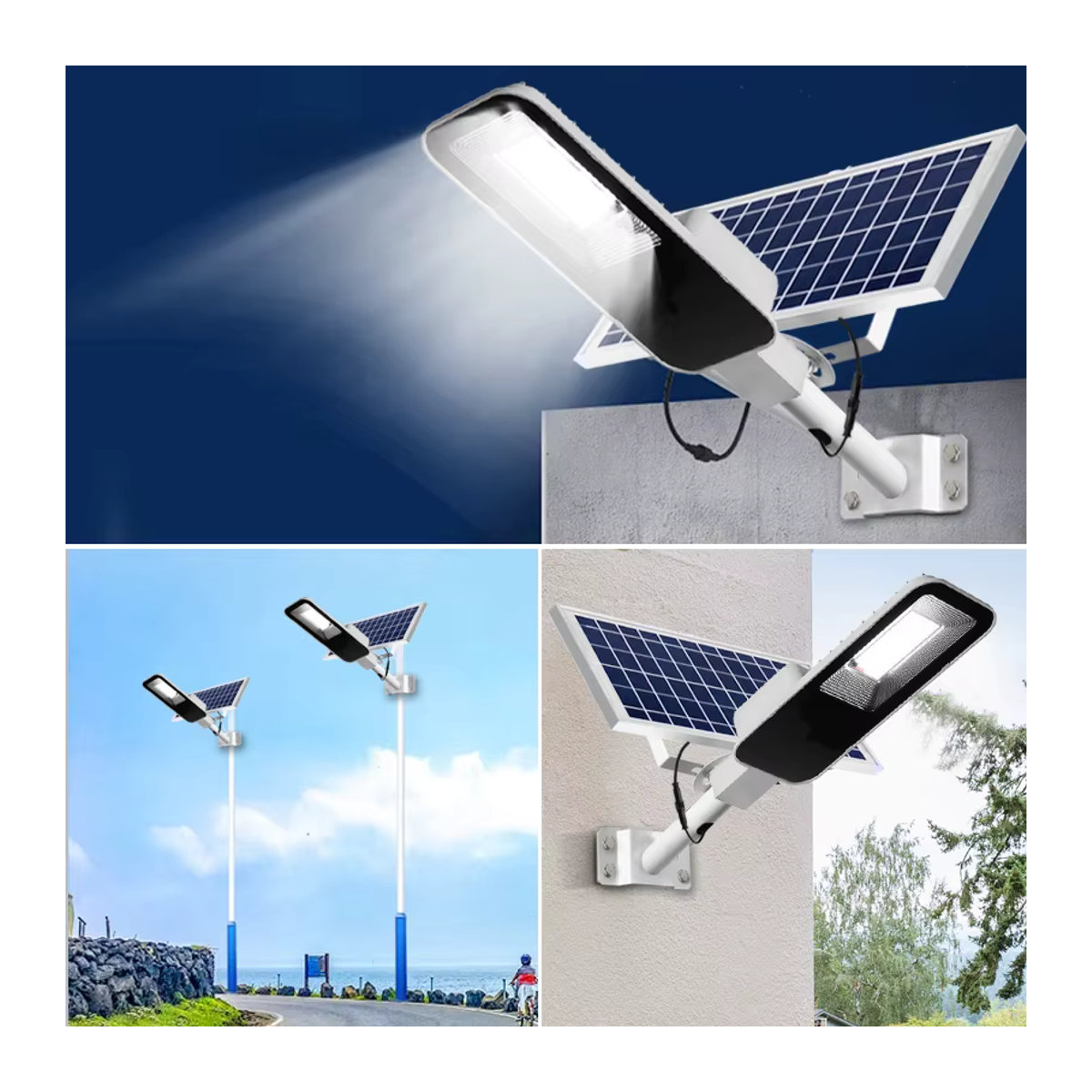 YQCHEZI Solarleuchte Modern Schwarz mit 6000 mAh und Dämmerungssensor für Außenbereich, Garten und Garage - Bild 3