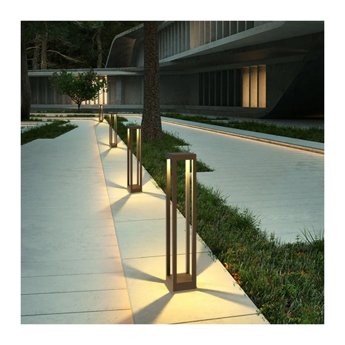 YRANK Pollerleuchte Outdoor LED Gartenlicht 15W COB IP65 wasserdicht in Schwarz oder Braun - Bild 1