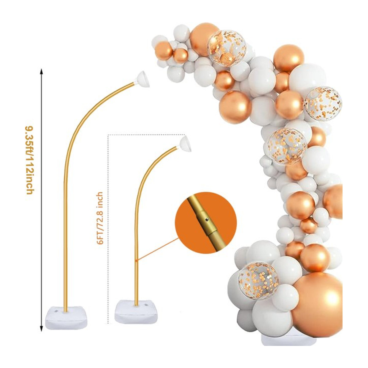 YSOIHF Ballonbogen-Set in mehrfarbig, freistehendes Ballonbogen-Set mit unregelmäßiger Form für Hochzeit und Geburtstag - Bild 1