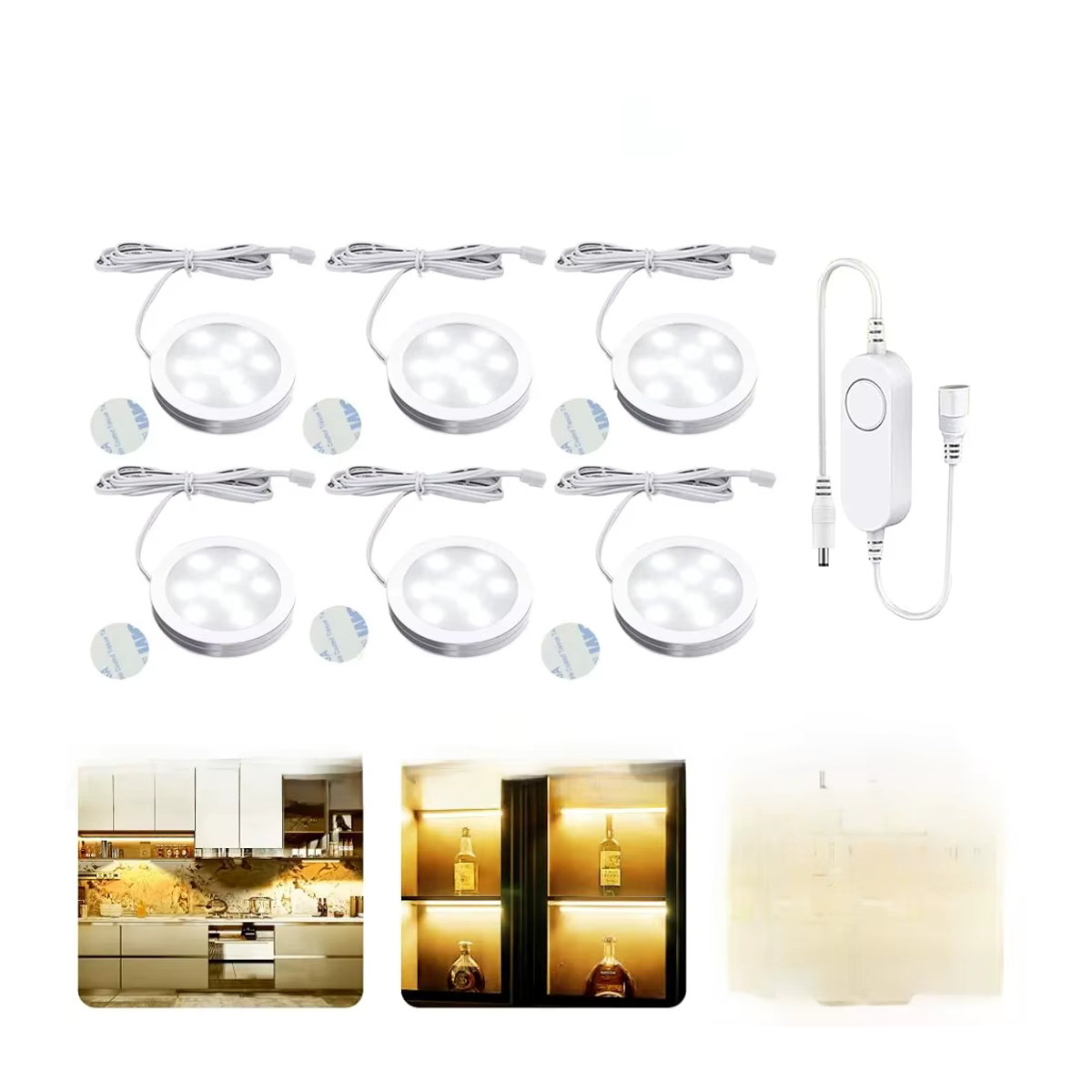 YSRSAI Tuya WiFi LED Möbelbeleuchtung Warmweiß, dimmbare Puck-Leuchten für Küchenzeile und Kleiderschrank, Weiß - Bild 4