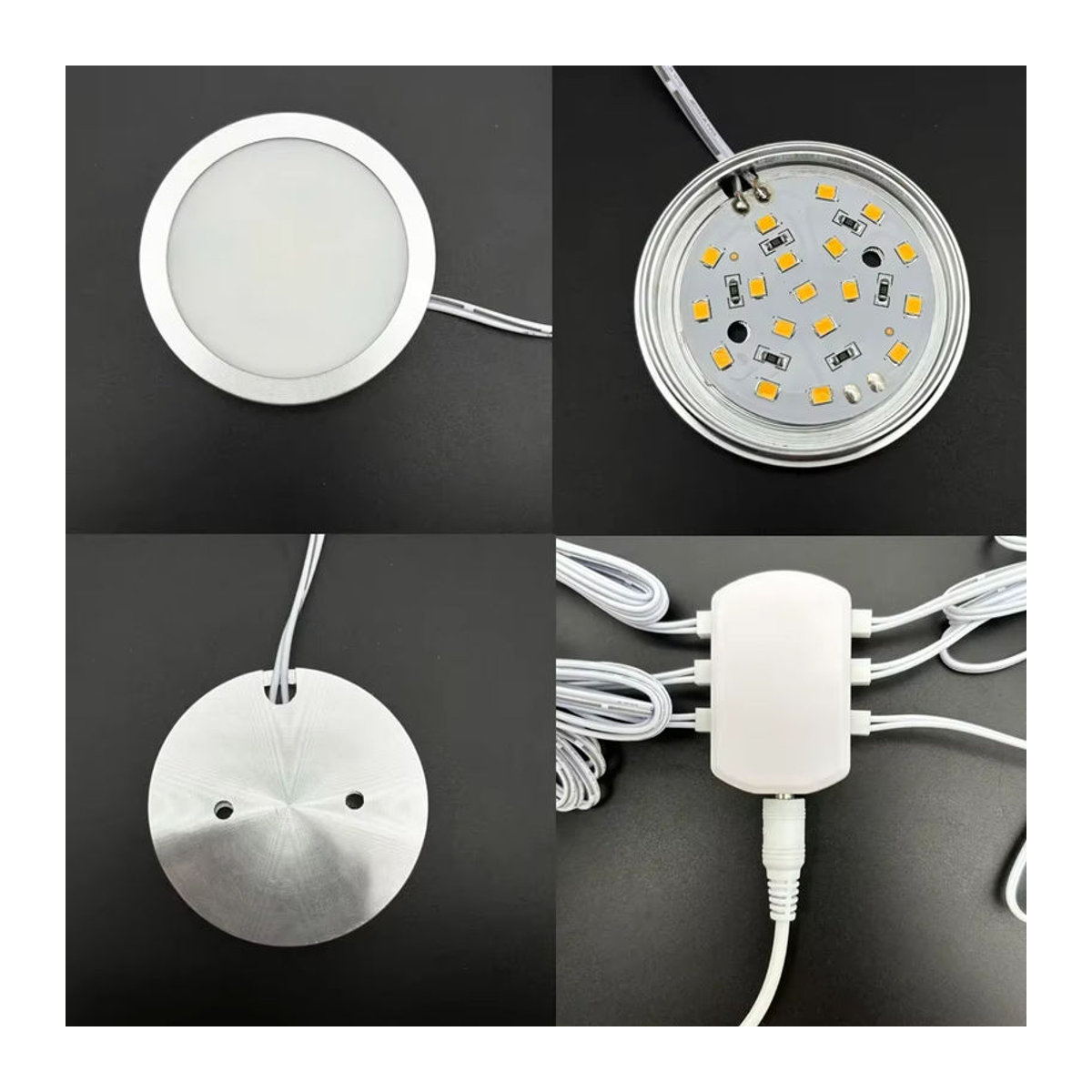 YSRSAI Zigbee 3.0 Runde Schranklampe Weiß, Dimmbare Möbelbeleuchtung mit Tuya App und Sprachsteuerung für Alexa und Google, DC12V - Bild 2