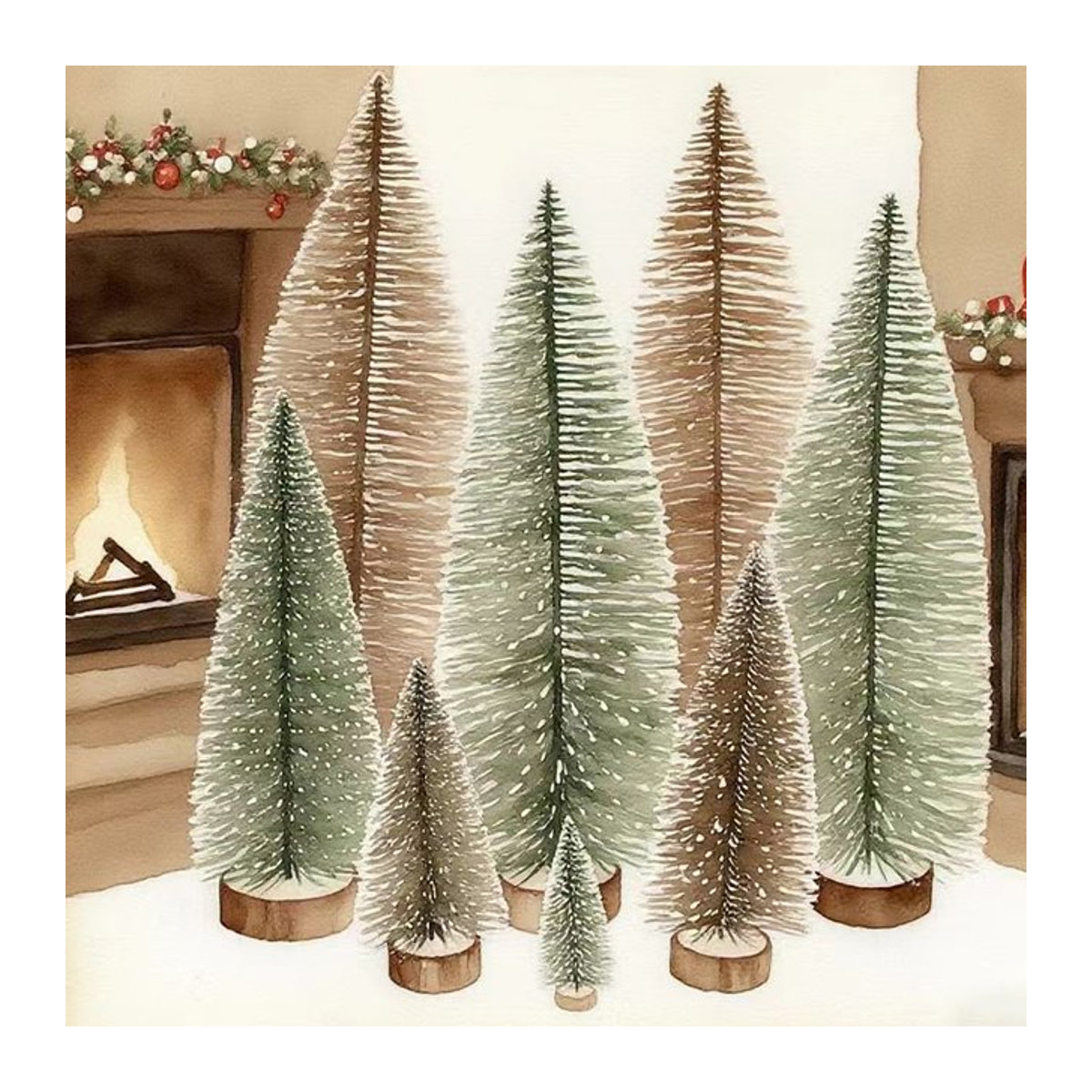YTYIN Mini-Kiefern-Weihnachtsbaum aus Kunststoff in Grün als künstliche Tischdekoration - Bild 1