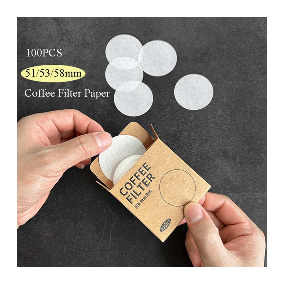 YUAN-ECT Runde Kaffee Papier Filter für Espresso und Moka Töpfe, Weiß, 100 Stück - Bild 1