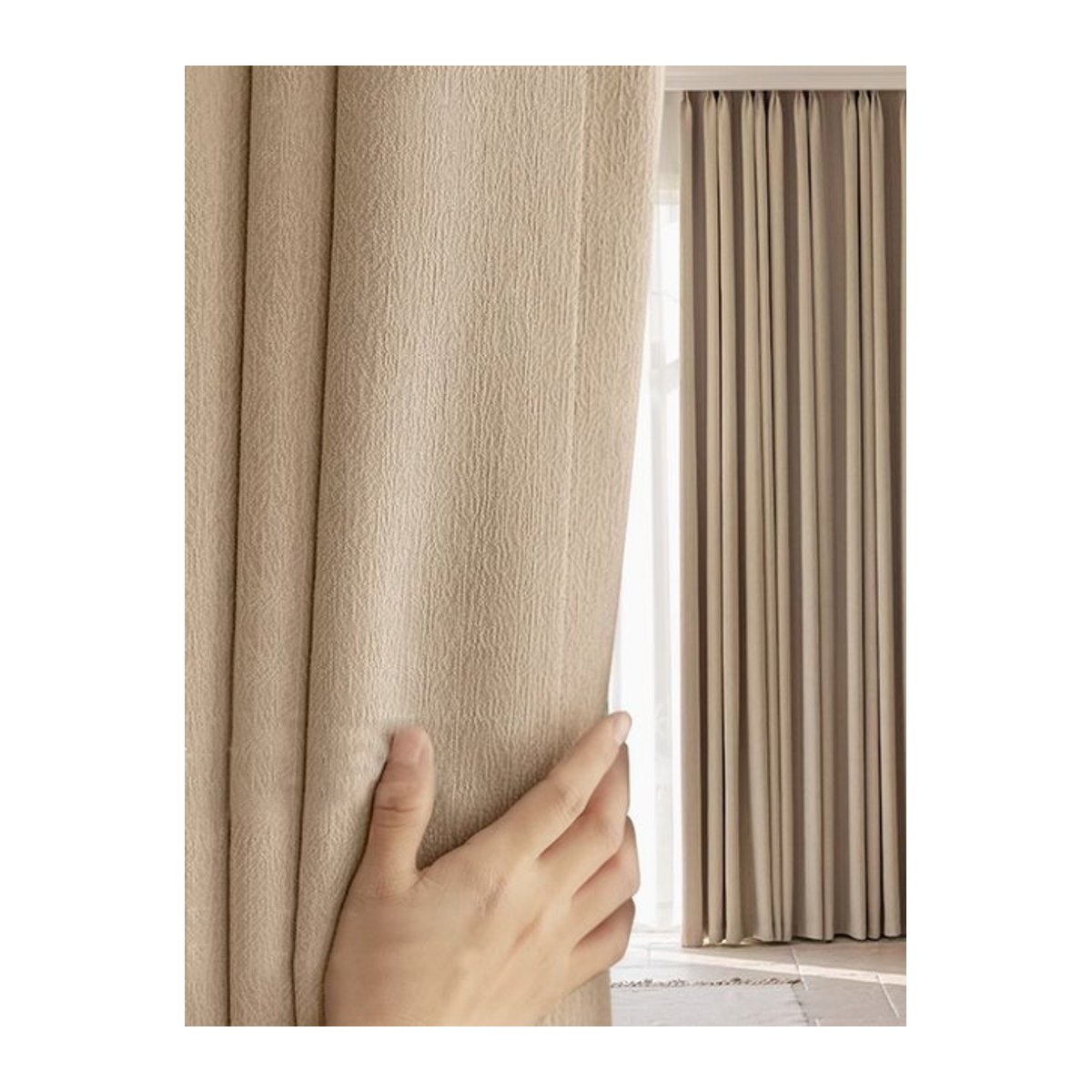 Yuelong Verdunkelungsvorhänge aus Chenille in Cremefarben für dein Schlafzimmer - Bild 1